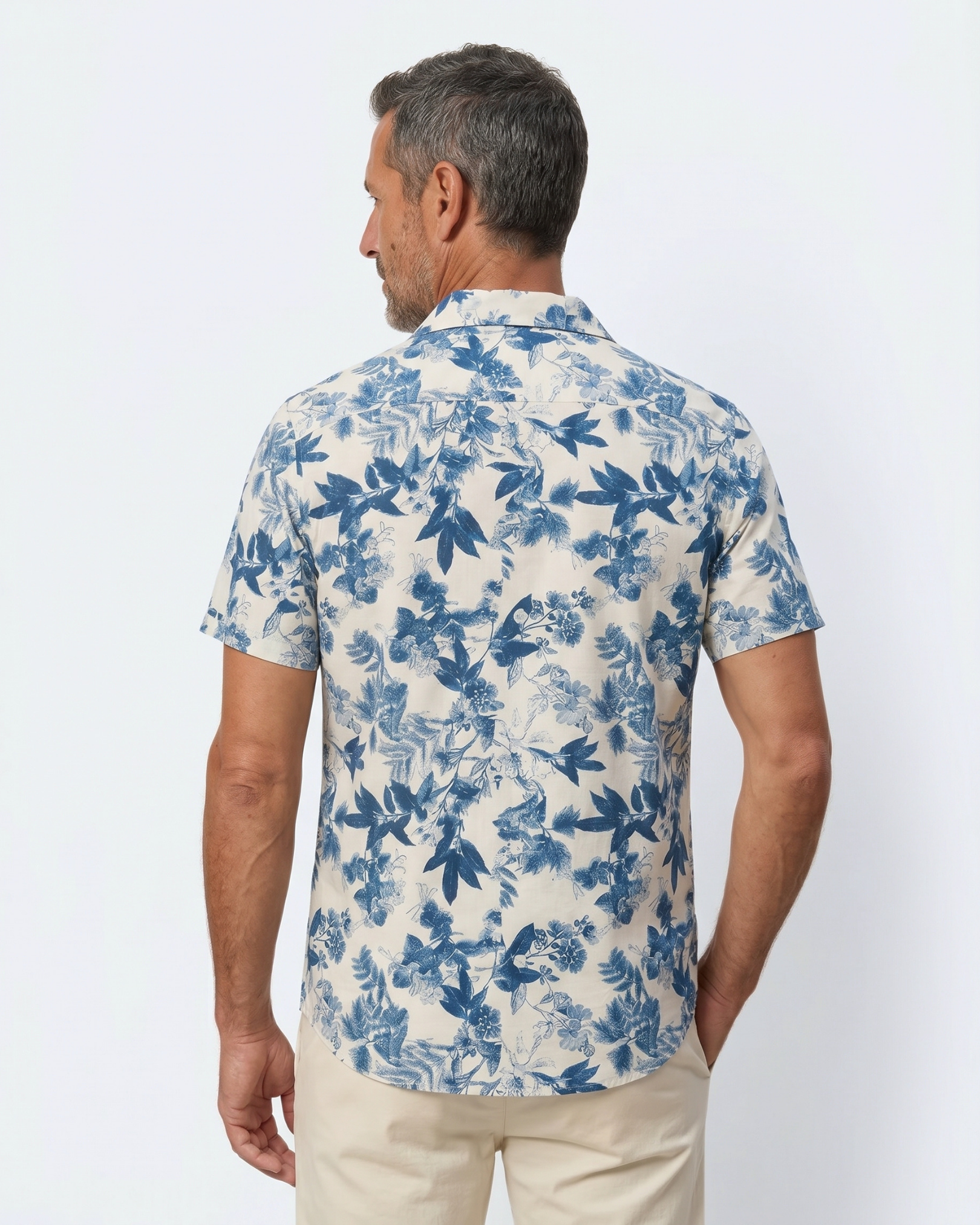 Azzurro Botanical Shirt - Azurro Blue