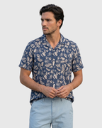 Monochrome Jungle Shirt -Navy Jungle