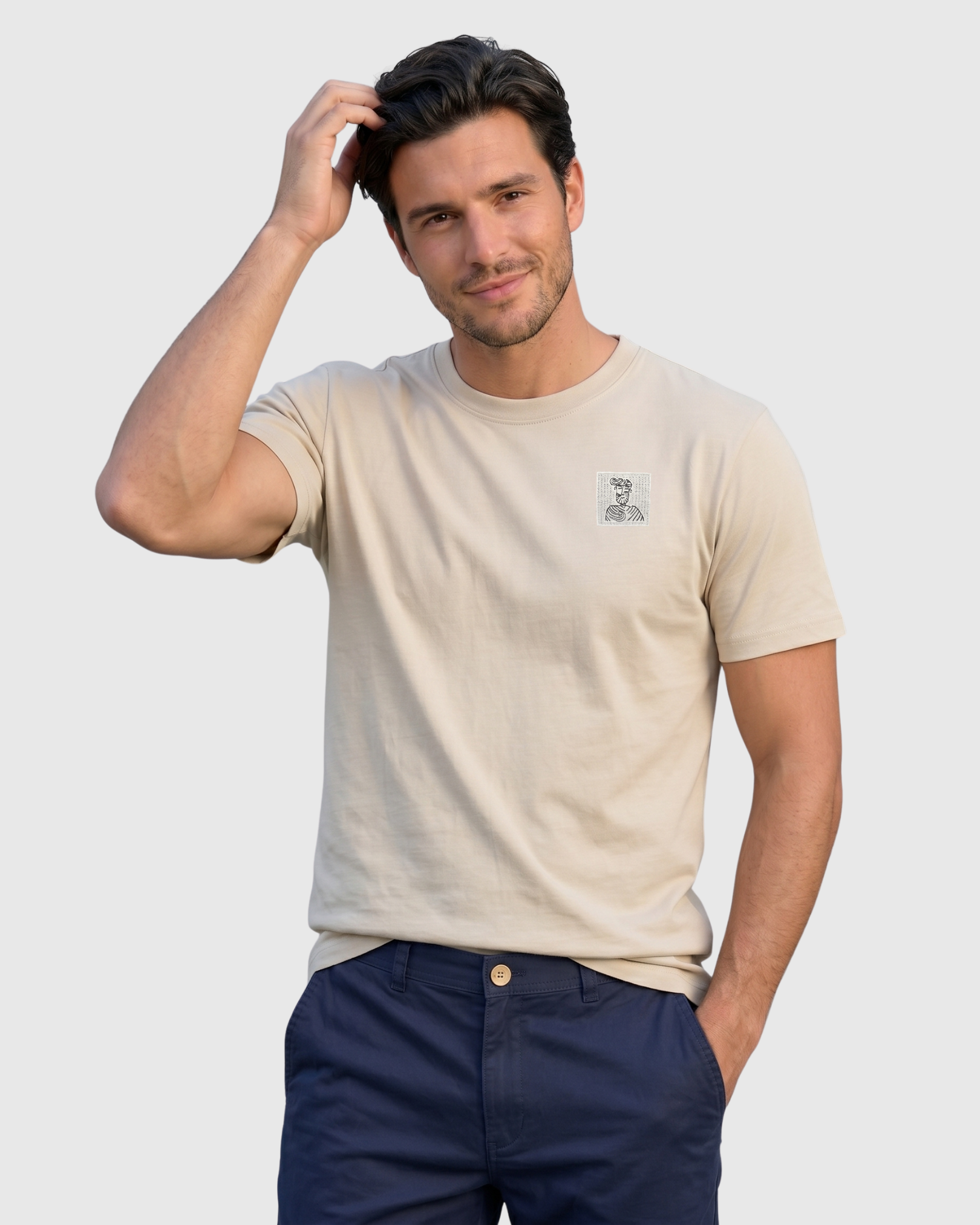 T-shirt Heritage Modal – beżowy